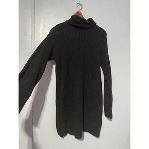 Topshop Boho Goth Romance Grunge Black Sweater dress Women's Small Ribbed Cowl